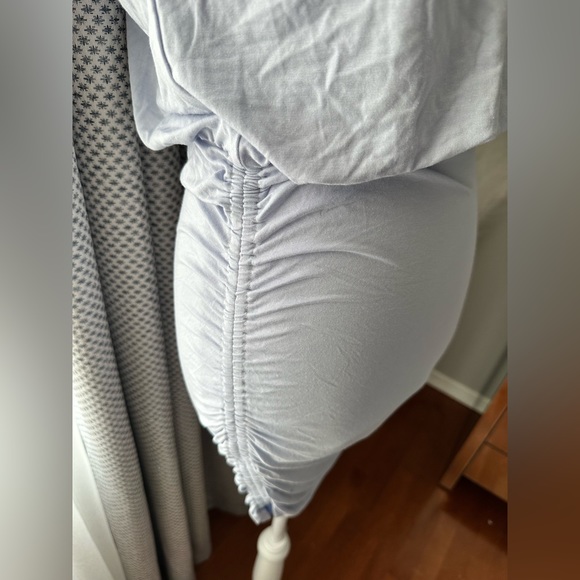 Open Edit Box Shoulder Mini Dress (NEW)  - Light Blue - Picture 4 of 8